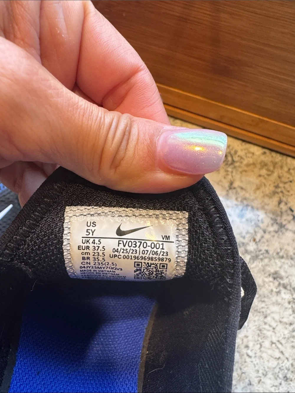 Nike Black/Blue Air Max 270 React-Style Youth Sneakers